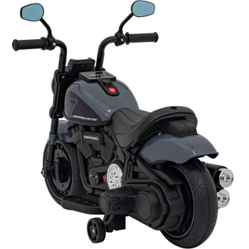 Faster Chopper Dječji Motocikl Na Baterije, Sivi + Fm Radio + Audio Ploča + Led Motor Na Akumulator 6