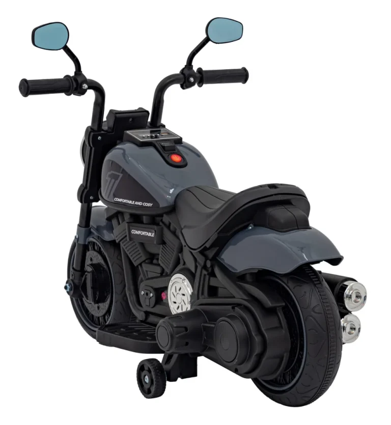 Faster Chopper Dječji Motocikl Na Baterije, Sivi + Fm Radio + Audio Ploča + Led Motor Na Akumulator 6