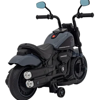 Faster Chopper Dječji Motocikl Na Baterije, Sivi + Fm Radio + Audio Ploča + Led Motor Na Akumulator 8