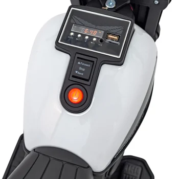 Faster Chopper Baterijski Motor Za Djecu Bijeli + Fm Radio + Audio Ploča + Led, Bijela Motor Na Akumulator 11