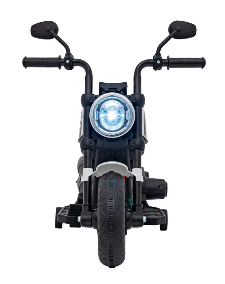 Faster Chopper Baterijski Motor Za Djecu Bijeli + Fm Radio + Audio Ploča + Led, Bijela Motor Na Akumulator 4