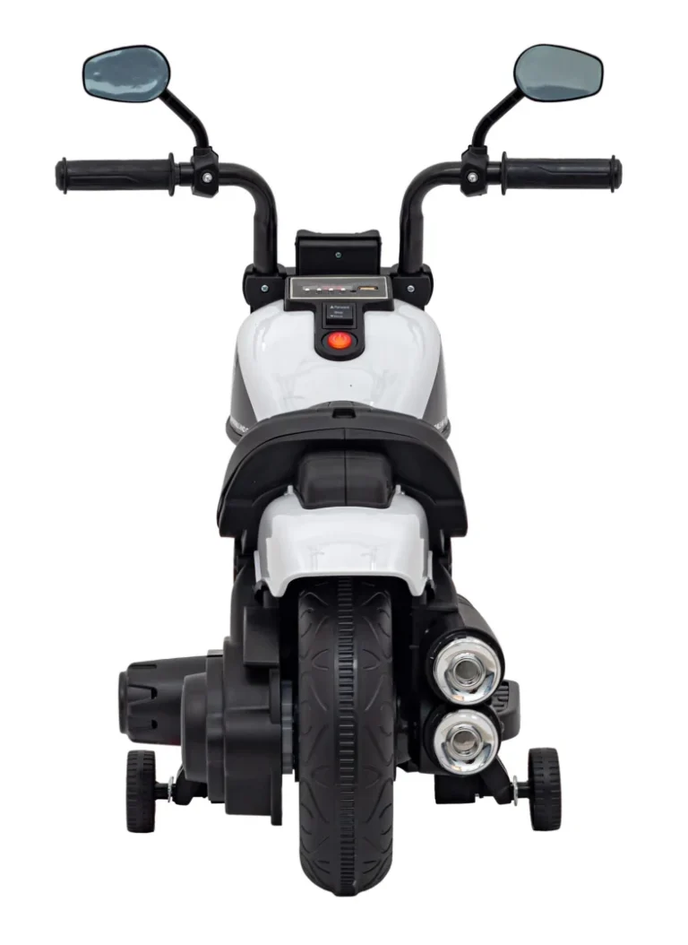 Faster Chopper Baterijski Motor Za Djecu Bijeli + Fm Radio + Audio Ploča + Led, Bijela Motor Na Akumulator 7
