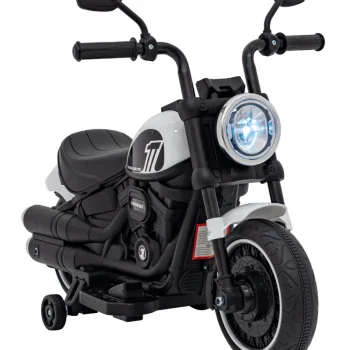 Faster Chopper Baterijski Motor Za Djecu Bijeli + Fm Radio + Audio Ploča + Led, Bijela Motor Na Akumulator 9