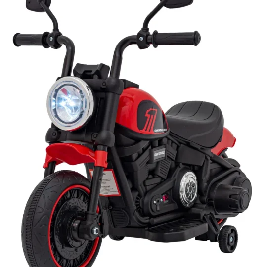 Faster Chopper Baterijski Motor Za Djecu Crveni + Fm Radio + Audio Ploča + Led, Crvena Motor Na Akumulator 1