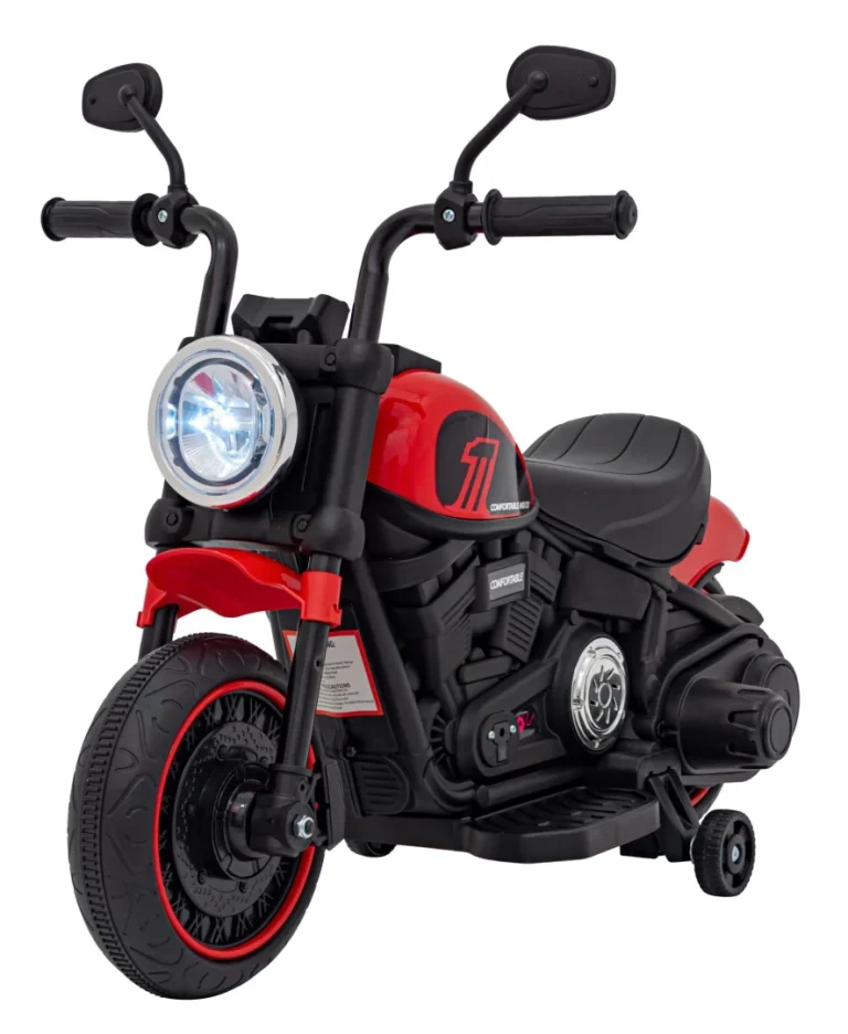 Faster Chopper Baterijski Motor Za Djecu Crveni + Fm Radio + Audio Ploča + Led, Crvena Motor Na Akumulator 1