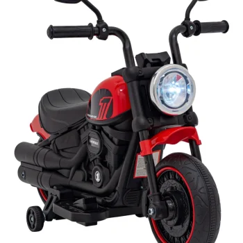 Faster Chopper Baterijski Motor Za Djecu Crveni + Fm Radio + Audio Ploča + Led, Crvena Motor Na Akumulator 10