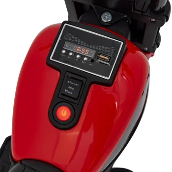 Faster Chopper Baterijski Motor Za Djecu Crveni + Fm Radio + Audio Ploča + Led, Crvena Motor Na Akumulator 11