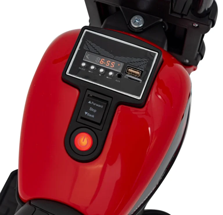 Faster Chopper Baterijski Motor Za Djecu Crveni + Fm Radio + Audio Ploča + Led, Crvena Motor Na Akumulator 11