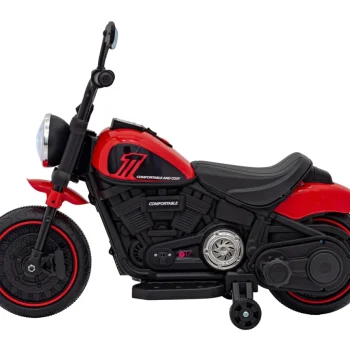 Faster Chopper Baterijski Motor Za Djecu Crveni + Fm Radio + Audio Ploča + Led, Crvena Motor Na Akumulator 5