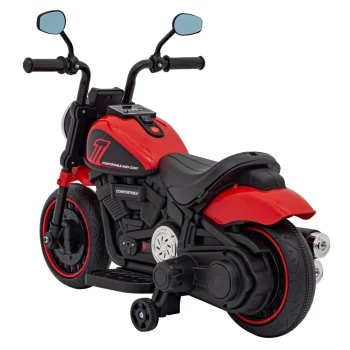 Faster Chopper Baterijski Motor Za Djecu Crveni + Fm Radio + Audio Ploča + Led, Crvena Motor Na Akumulator 6
