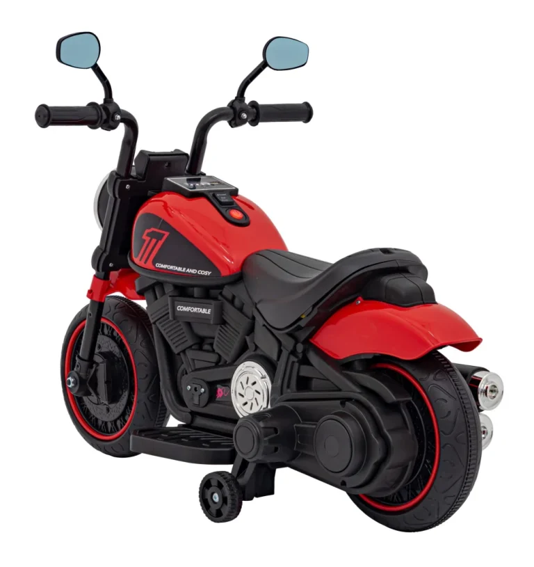Faster Chopper Baterijski Motor Za Djecu Crveni + Fm Radio + Audio Ploča + Led, Crvena Motor Na Akumulator 6