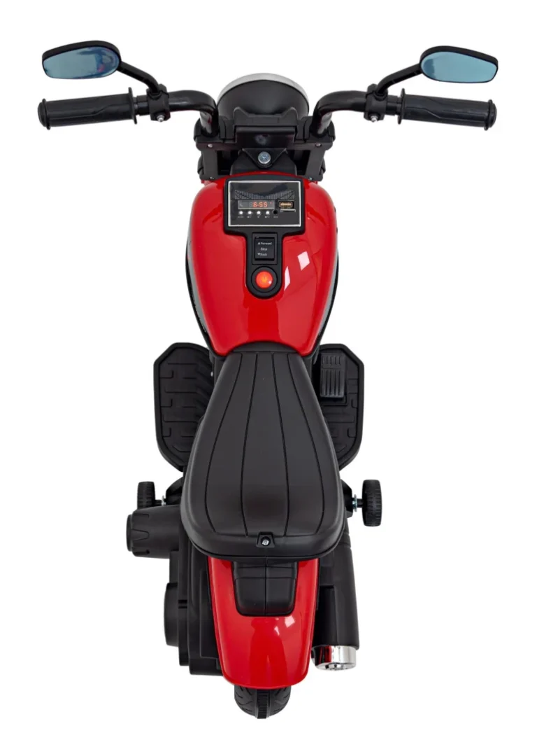 Faster Chopper Baterijski Motor Za Djecu Crveni + Fm Radio + Audio Ploča + Led, Crvena Motor Na Akumulator 9