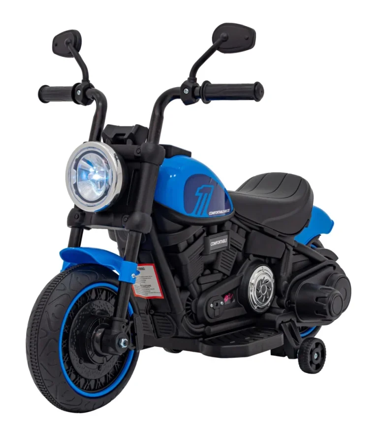 Faster Chopper Baterijski Motor Za Djecu Plavi + Fm Radio + Audio Ploča + Led, Plava Motor Na Akumulator 1