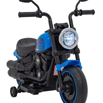 Faster Chopper Baterijski Motor Za Djecu Plavi + Fm Radio + Audio Ploča + Led, Plava Motor Na Akumulator 5