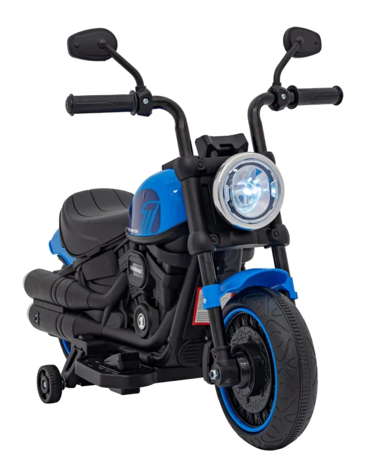 Faster Chopper Baterijski Motor Za Djecu Plavi + Fm Radio + Audio Ploča + Led, Plava Motor Na Akumulator 5