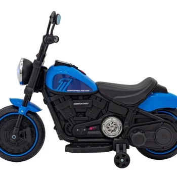 Faster Chopper Baterijski Motor Za Djecu Plavi + Fm Radio + Audio Ploča + Led, Plava Motor Na Akumulator 6