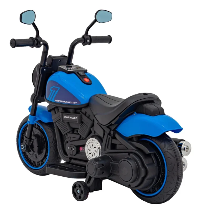 Faster Chopper Baterijski Motor Za Djecu Plavi + Fm Radio + Audio Ploča + Led, Plava Motor Na Akumulator 7