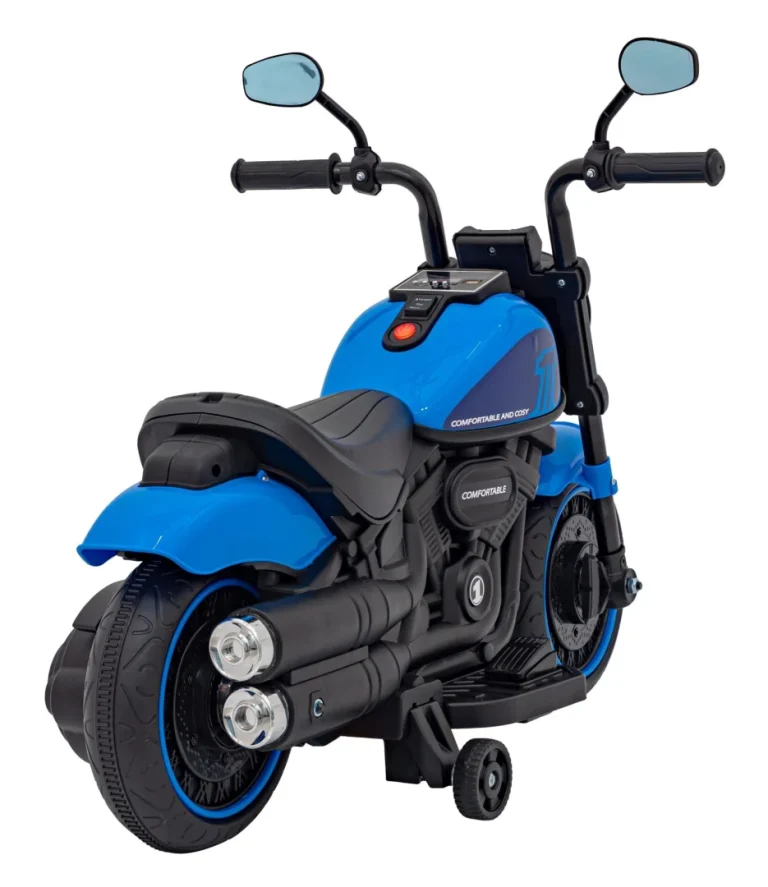 Faster Chopper Baterijski Motor Za Djecu Plavi + Fm Radio + Audio Ploča + Led, Plava Motor Na Akumulator 9