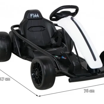 Fx1 Drift Master Go Kart Na Baterije Za Djecu, Bijeli + Drift Funkcija + Eva Kotači, Bijela 2