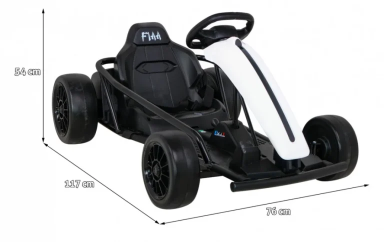 Fx1 Drift Master Go Kart Na Baterije Za Djecu, Bijeli + Drift Funkcija + Eva Kotači, Bijela 2