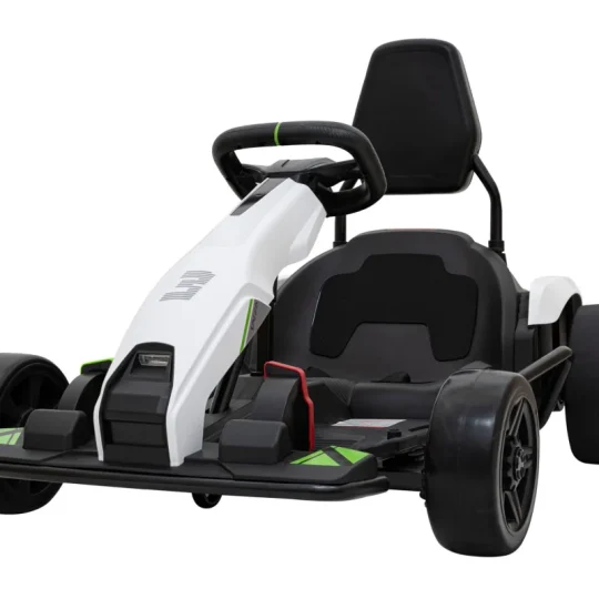Fast 3 Drift Baterijski Go Kart Za Djecu Bijeli + Drift Funkcija + 2x150w Motora + Led, Bijela Auto Na Akumulator 1