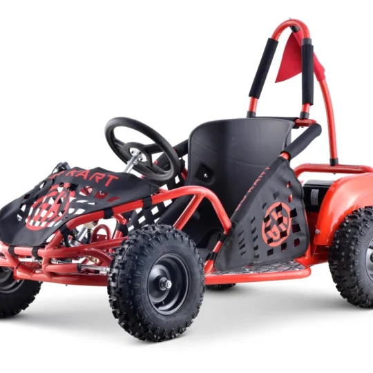 Fast Dragon Baterijski Karting Crveni 30 Km/h + Motor Od 1000 W + Kotači Na Napuhavanje + Podešavanje Sjedala + Sigurnosni Pojasevi, Crvena Motor Na Akumulator 1
