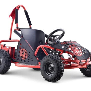 Fast Dragon Baterijski Karting Crveni 30 Km/h + Motor Od 1000 W + Kotači Na Napuhavanje + Podešavanje Sjedala + Sigurnosni Pojasevi, Crvena Motor Na Akumulator 3
