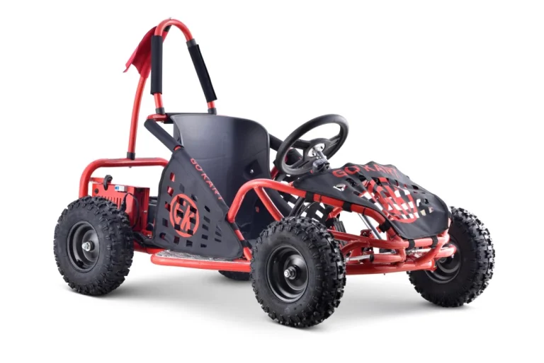 Fast Dragon Baterijski Karting Crveni 30 Km/h + Motor Od 1000 W + Kotači Na Napuhavanje + Podešavanje Sjedala + Sigurnosni Pojasevi, Crvena Motor Na Akumulator 3