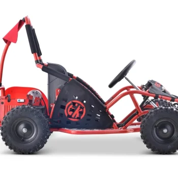 Fast Dragon Baterijski Karting Crveni 30 Km/h + Motor Od 1000 W + Kotači Na Napuhavanje + Podešavanje Sjedala + Sigurnosni Pojasevi, Crvena Motor Na Akumulator 4