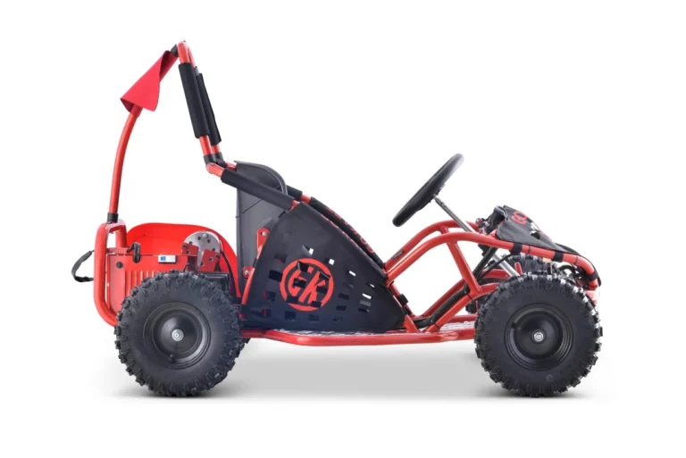 Fast Dragon Baterijski Karting Crveni 30 Km/h + Motor Od 1000 W + Kotači Na Napuhavanje + Podešavanje Sjedala + Sigurnosni Pojasevi, Crvena Motor Na Akumulator 4