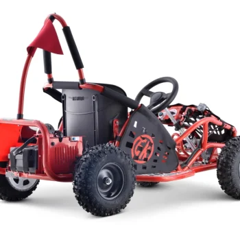 Fast Dragon Baterijski Karting Crveni 30 Km/h + Motor Od 1000 W + Kotači Na Napuhavanje + Podešavanje Sjedala + Sigurnosni Pojasevi, Crvena Motor Na Akumulator 5