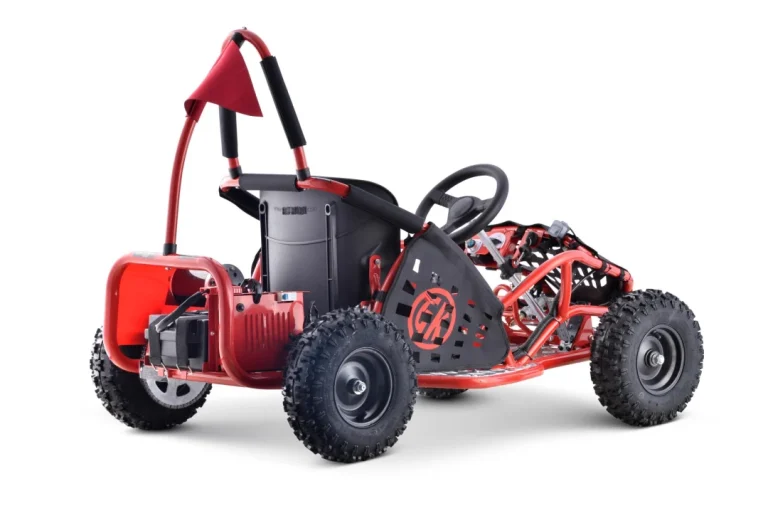 Fast Dragon Baterijski Karting Crveni 30 Km/h + Motor Od 1000 W + Kotači Na Napuhavanje + Podešavanje Sjedala + Sigurnosni Pojasevi, Crvena Motor Na Akumulator 5