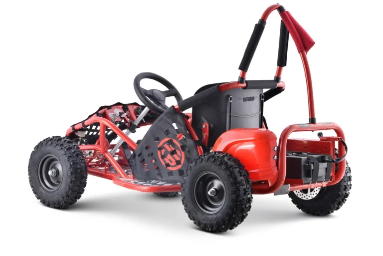 Fast Dragon Baterijski Karting Crveni 30 Km/h + Motor Od 1000 W + Kotači Na Napuhavanje + Podešavanje Sjedala + Sigurnosni Pojasevi, Crvena Motor Na Akumulator 7