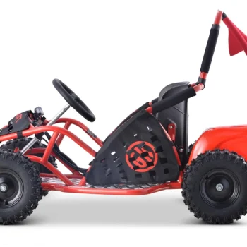 Fast Dragon Baterijski Karting Crveni 30 Km/h + Motor Od 1000 W + Kotači Na Napuhavanje + Podešavanje Sjedala + Sigurnosni Pojasevi, Crvena Motor Na Akumulator 8
