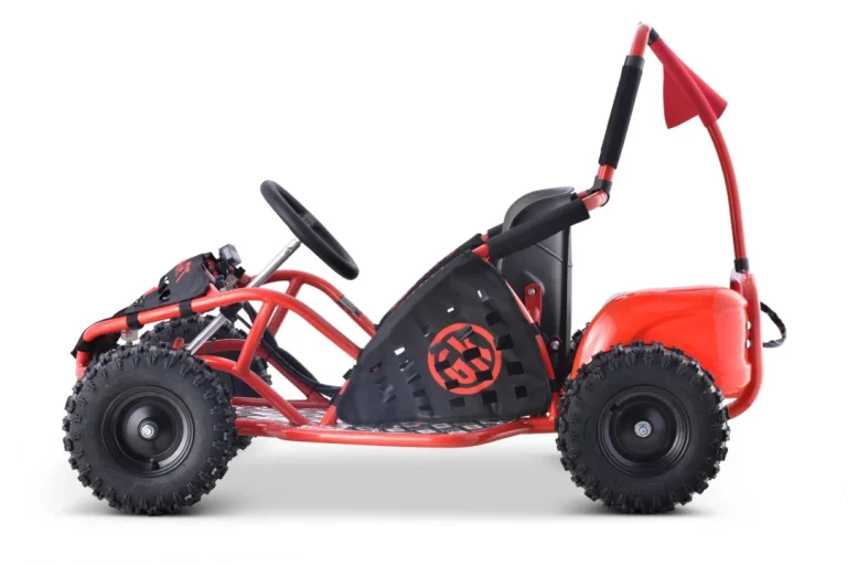 Fast Dragon Baterijski Karting Crveni 30 Km/h + Motor Od 1000 W + Kotači Na Napuhavanje + Podešavanje Sjedala + Sigurnosni Pojasevi, Crvena Motor Na Akumulator 8