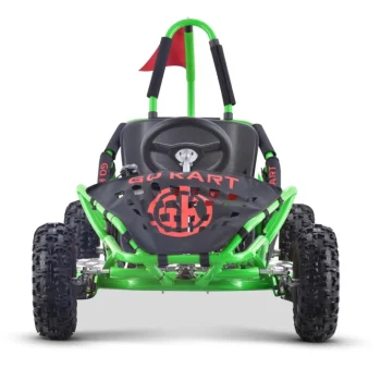 Fast Dragon Baterijski Karting Zeleni 30 Km/h + Motor Od 1000 W + Kotači Na Napuhavanje + Podešavanje Sjedala + Sigurnosni Pojasevi, Zelena Motor Na Akumulator 2