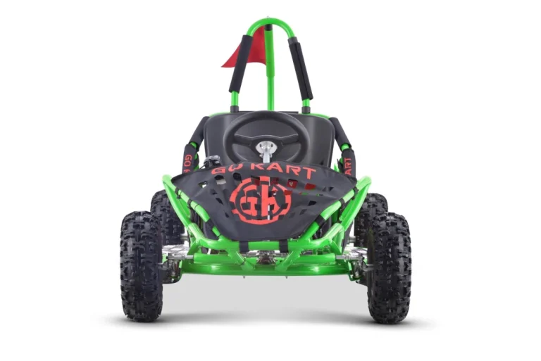 Fast Dragon Baterijski Karting Zeleni 30 Km/h + Motor Od 1000 W + Kotači Na Napuhavanje + Podešavanje Sjedala + Sigurnosni Pojasevi, Zelena Motor Na Akumulator 2