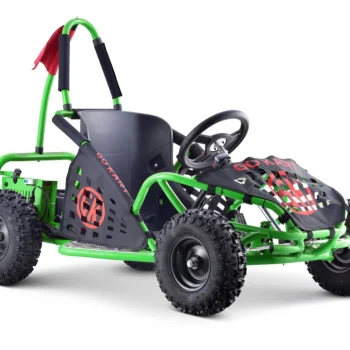Fast Dragon Baterijski Karting Zeleni 30 Km/h + Motor Od 1000 W + Kotači Na Napuhavanje + Podešavanje Sjedala + Sigurnosni Pojasevi, Zelena Motor Na Akumulator 3