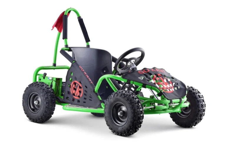Fast Dragon Baterijski Karting Zeleni 30 Km/h + Motor Od 1000 W + Kotači Na Napuhavanje + Podešavanje Sjedala + Sigurnosni Pojasevi, Zelena Motor Na Akumulator 3