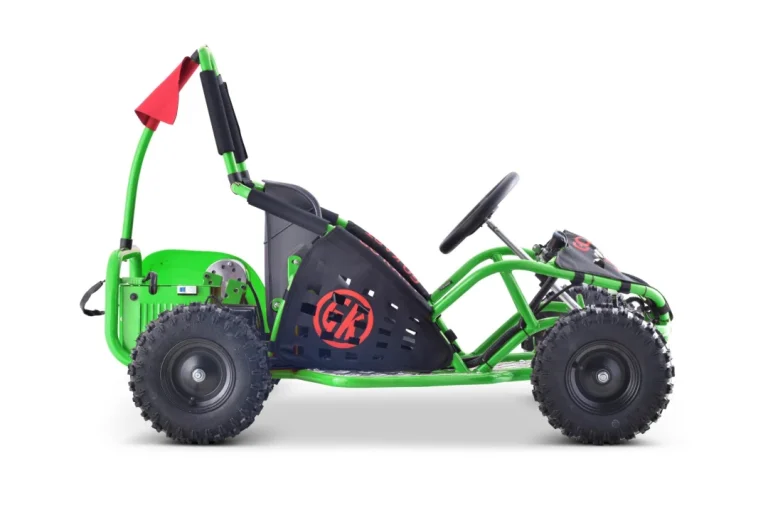 Fast Dragon Baterijski Karting Zeleni 30 Km/h + Motor Od 1000 W + Kotači Na Napuhavanje + Podešavanje Sjedala + Sigurnosni Pojasevi, Zelena Motor Na Akumulator 4