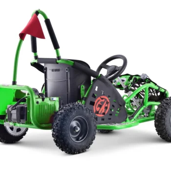 Fast Dragon Baterijski Karting Zeleni 30 Km/h + Motor Od 1000 W + Kotači Na Napuhavanje + Podešavanje Sjedala + Sigurnosni Pojasevi, Zelena Motor Na Akumulator 5