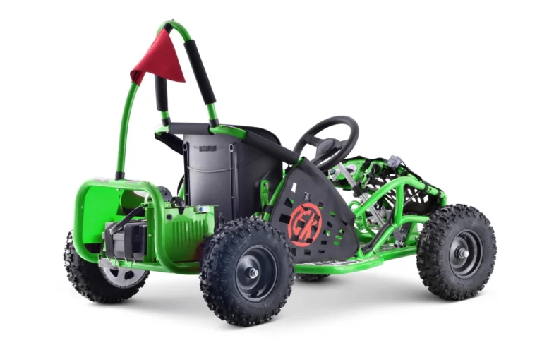 Fast Dragon Baterijski Karting Zeleni 30 Km/h + Motor Od 1000 W + Kotači Na Napuhavanje + Podešavanje Sjedala + Sigurnosni Pojasevi, Zelena Motor Na Akumulator 5