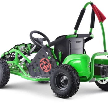Fast Dragon Baterijski Karting Zeleni 30 Km/h + Motor Od 1000 W + Kotači Na Napuhavanje + Podešavanje Sjedala + Sigurnosni Pojasevi, Zelena Motor Na Akumulator 7