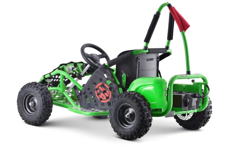 Fast Dragon Baterijski Karting Zeleni 30 Km/h + Motor Od 1000 W + Kotači Na Napuhavanje + Podešavanje Sjedala + Sigurnosni Pojasevi, Zelena Motor Na Akumulator 7