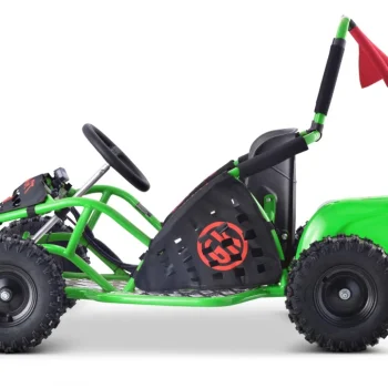 Fast Dragon Baterijski Karting Zeleni 30 Km/h + Motor Od 1000 W + Kotači Na Napuhavanje + Podešavanje Sjedala + Sigurnosni Pojasevi, Zelena Motor Na Akumulator 8