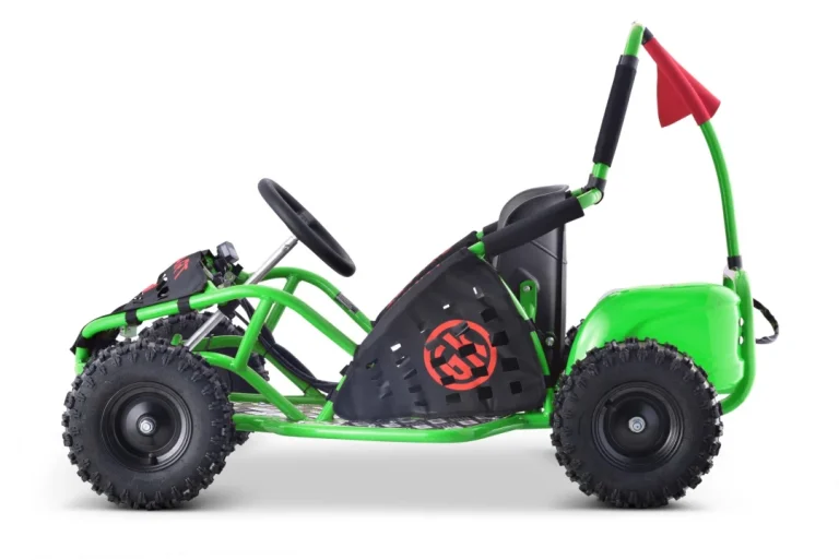 Fast Dragon Baterijski Karting Zeleni 30 Km/h + Motor Od 1000 W + Kotači Na Napuhavanje + Podešavanje Sjedala + Sigurnosni Pojasevi, Zelena Motor Na Akumulator 8