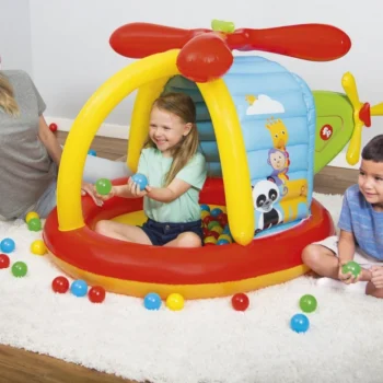 Fisher Price Napuhavano Igralište Za Djecu Bazen Helikopter Bestway 155x102x91cm + Loptice 2