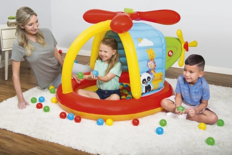 Fisher Price Napuhavano Igralište Za Djecu Bazen Helikopter Bestway 155x102x91cm + Loptice 2