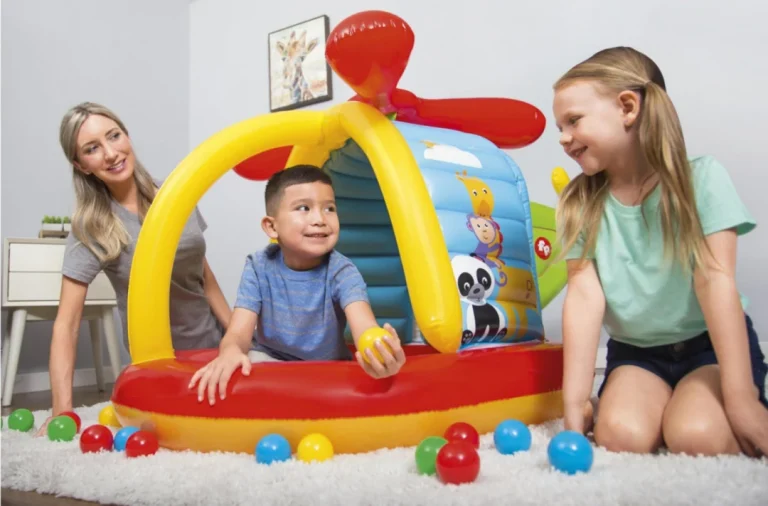 Fisher Price Napuhavano Igralište Za Djecu Bazen Helikopter Bestway 155x102x91cm + Loptice 3