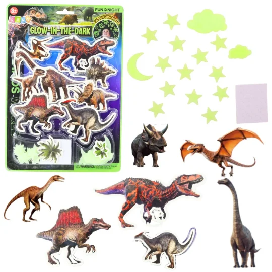 Fluorescentne Naljepnice Za Zid S Dinosaurima I Zvijezdama 1